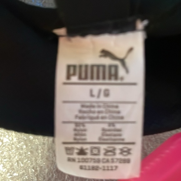 Puma Black and Gold Logo Racerback Sports Bra  strappy L Large - Picture 8 of 8